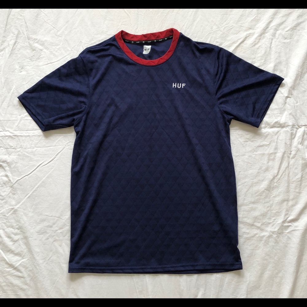 Huf Athletic Shirt Jersey Men Size Large Navy Blue